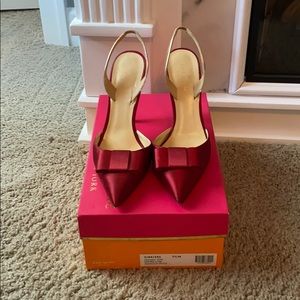 Katie spade red satin levana top pump 7 1/2